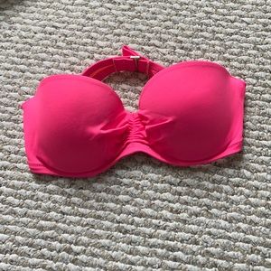 Hot pink strapless bikini top